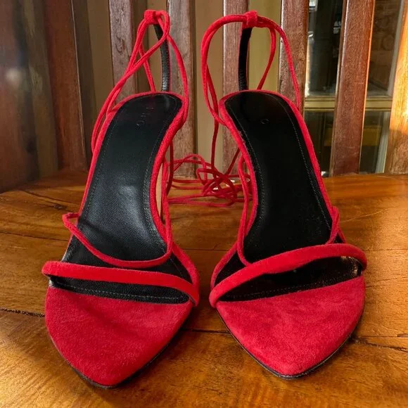 IRO Paris Fixa Pumps – Red Suede Lace-Up Heels (New in Box, Size 36 EU) - Picture 4 of 15
